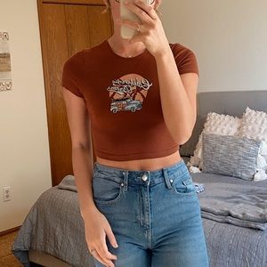 Brown Graphic Baby Tee